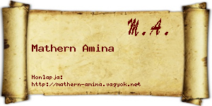 Mathern Amina névjegykártya